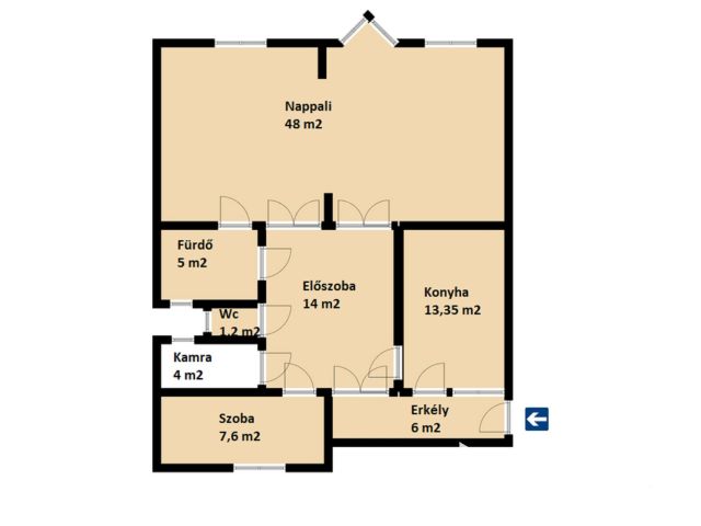 Napfényes, nagy nappalis, I. em-i , kiváló közlekedéssel